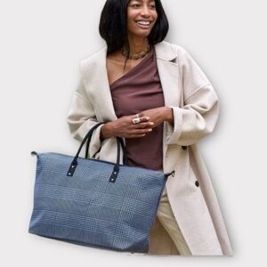 Lulu Dharma Blue Plaid Frasier Weekender NWT